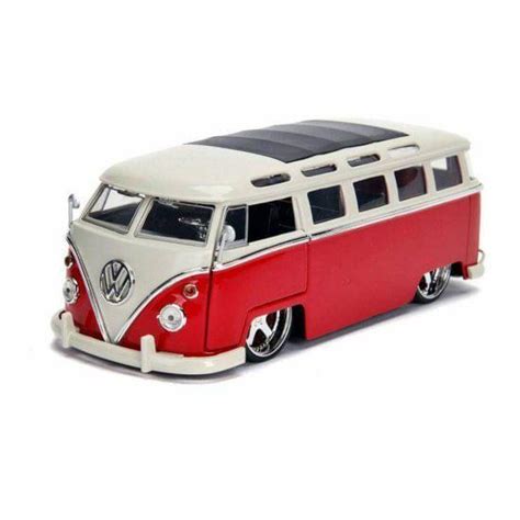 Miniatura Carro Volkswagen Kombi Bus 1962 Vermelho Branco Bigtime