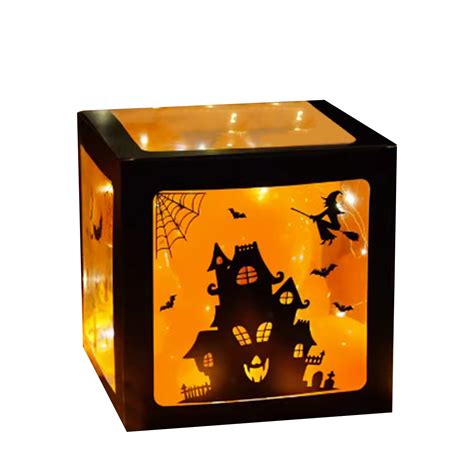 Jikolililili Black Balloon Boxes For Halloween Party Decoration With Led String Light Balloons