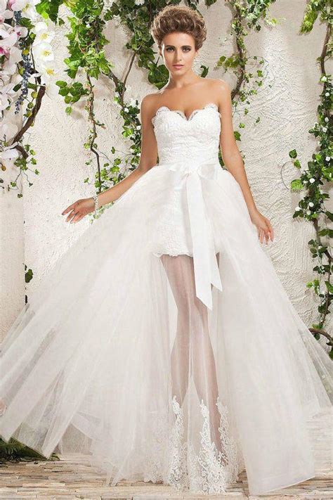 White Ivory Detachable Train Lace Wedding Dress Custom Size4 6 8 10 12