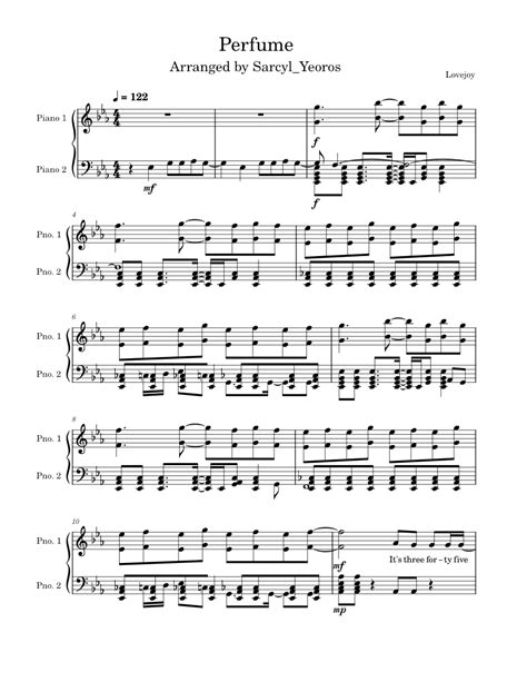 Perfume Lovejoy Wilbur Soot Sheet Music For Piano Solo