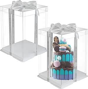 Geelyda Clear Tall Cake Box Pcs X X Transparent Cake Box