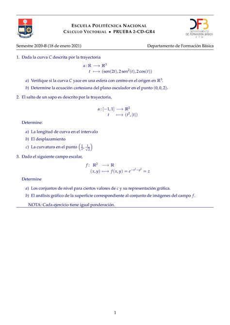 Prueba Cd Gr Variables En C Lculo Escuela Polit Cnica Nacional