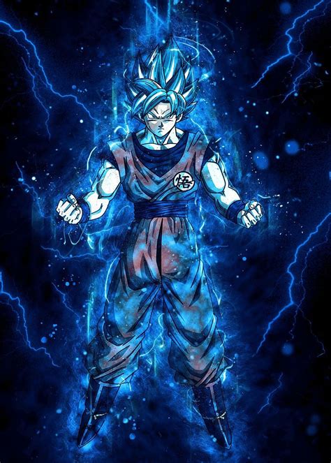 'Super saiyan blue goku' Poster by El Rik | Displate | Dragon ball art ...