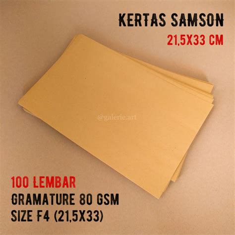 Jual Kertas Samson Craft Coklat Gsm F Isi Lembar Shopee