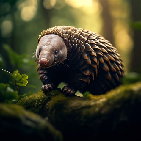 Pangolín en el bosque día mundial de la vida silvestre Foto Premium