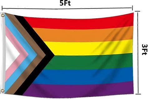 Outdoor Pride Flag X Ft Progress Pride Rainbow Flag Gay Lesbian