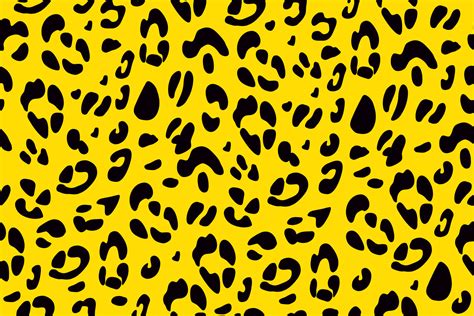 Yellow leopard seamless pattern. Animalistic print. Vector hand-drawn ...