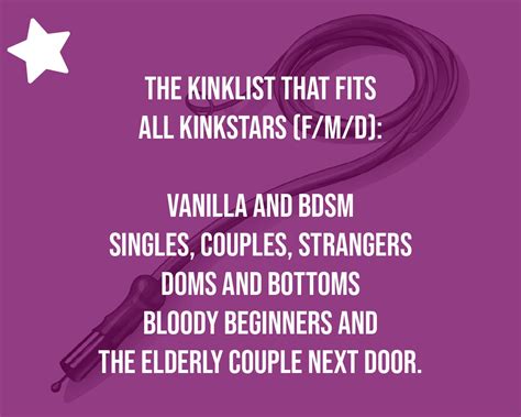 Kinkstar The Kinklist The Intuitive Kink List To Explore Match And