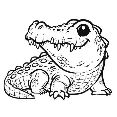 Premium Vector Cartoon Crocodile Coloring Book For Kids