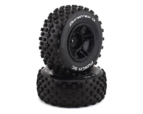 Duratrax Punch Pre Mounted Short Course Front Tires Black Soft