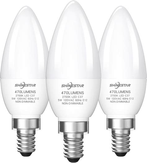 SHINESTAR 3 Pack Warm White Ceiling Fan Light Bulbs 40W Equivalent