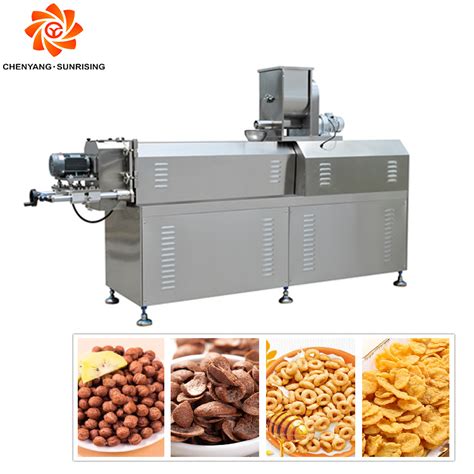 Automatic Twin Screw Extrusion Kg H Corn Flakes Making Machine