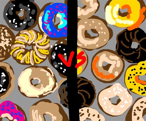 bagel fights donut - Drawception