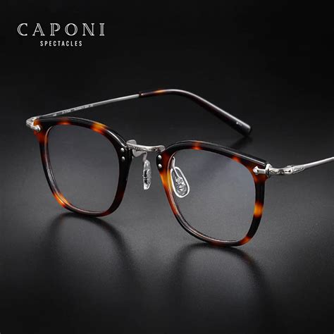 Caponi Gafas Con Montura De Acetato De Titanio Para Hombre Lentes