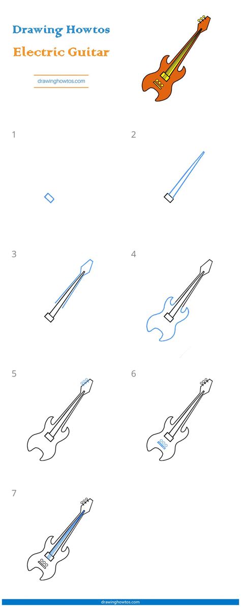 How to Draw an Electric Guitar - Step by Step Easy Drawing Guides ...