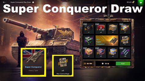 New Super Conqueror Rex Draw Wot Blitz Won The Best Tier X Collector