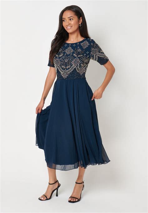 Beauut Embellished Sequins Cocktail Dress Party Dress Navy Dark