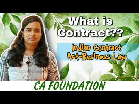 CA Foundation Business Law What Is Contract Indian Contract Act In