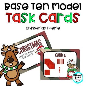 Christmas Base Ten Model Task Cards By Mama Bear Loves Math TPT