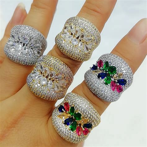 GODKI Luxury Trendy Bold Statement Rings With Zirconia Stones 2020