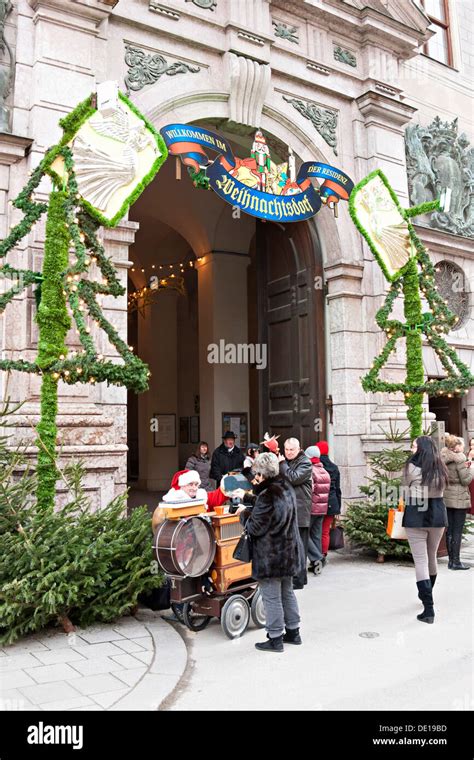 Christmas Market Decorations Munich Germany Europe Stock Photo Alamy