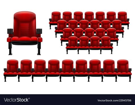 A set of theater seats separately red chair Vector Image