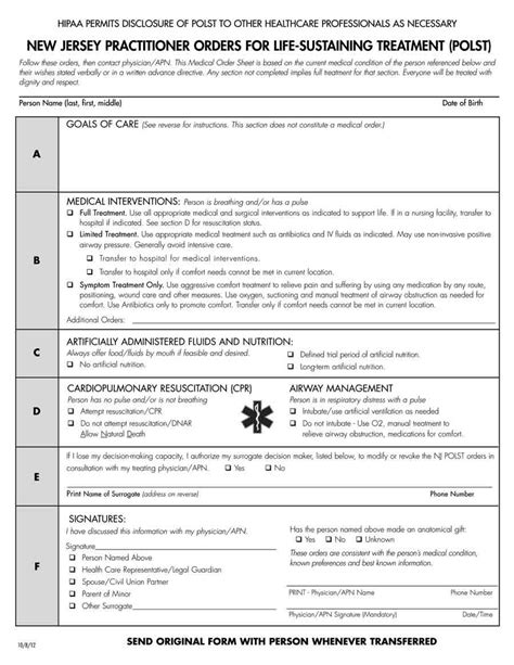 Physician Orders For Life Sustaining Treatment Polst