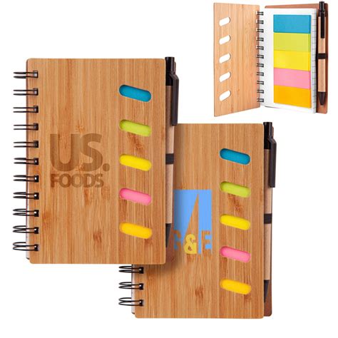 Bamboo Notebook With Pen Sticky Note Set X Eco Promotional Products