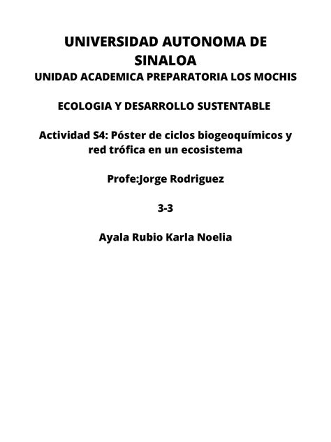 Actividas S4 Actividad S4 De Plataforma Ecología Y Desarrollo