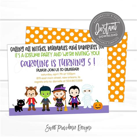 Halloween Block Party Invitations Printable