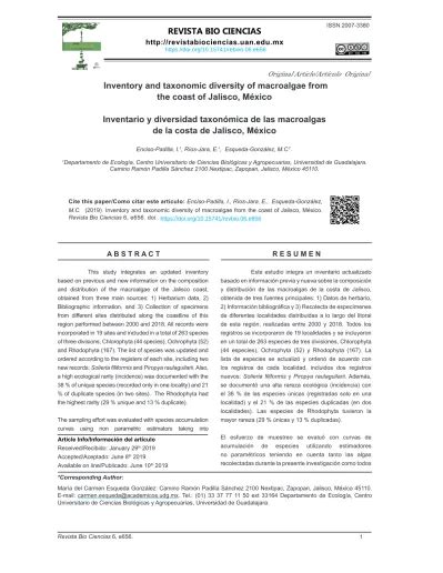 Inventory And Taxonomic Diversity Of Macroalgae From The Coast Of