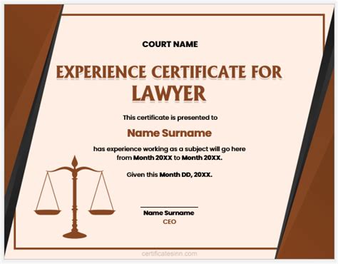 Experience Certificates For Lawyers Download Edit And Print