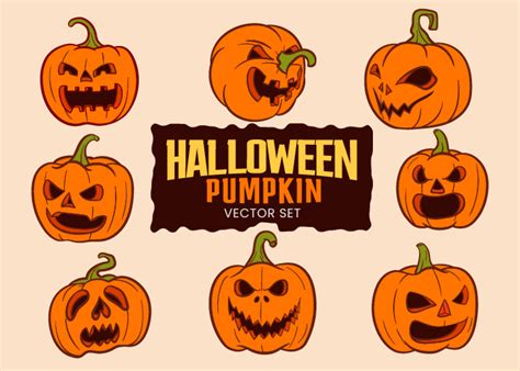 Halloween Pumpkin Vector Set Graphic By Danhoodstock · Creative Fabrica