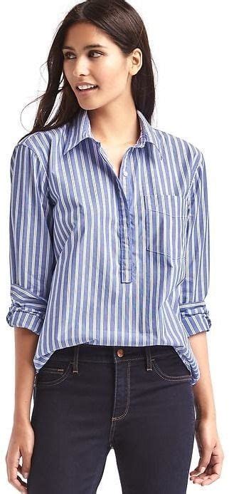 Gap Boyfriend Stripe Popover Tunic Women Shirt Top Latest Fashion