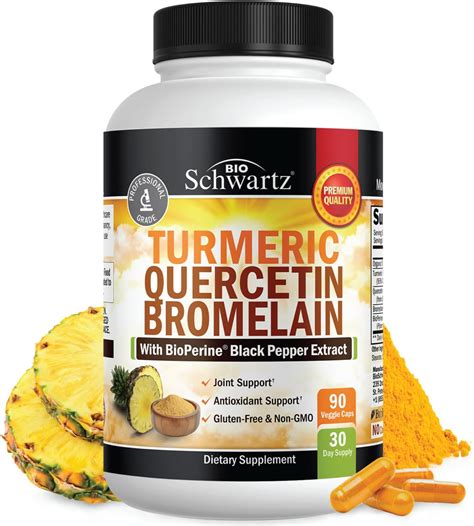 Suplemento de quercetina de cúrcuma con bromelina apoyo natural extra