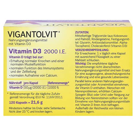 Erfahrungen Zu Vigantolvit 2000 Ie Vitamin D3 120 Stück Medpex