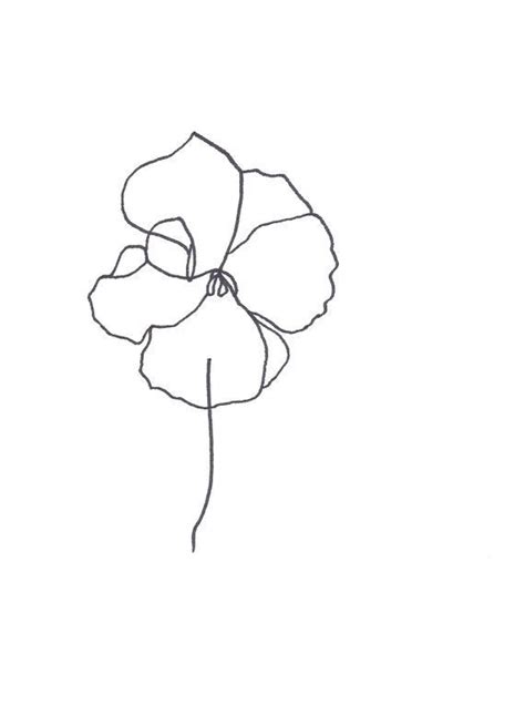 Original Botanical Drawing Minimalist Flower Drawing Abstract Flower Drawing Blume Textured