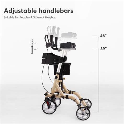 OasisSpace Lightweight Upright Walker - Rollator Walker with Seat with ...