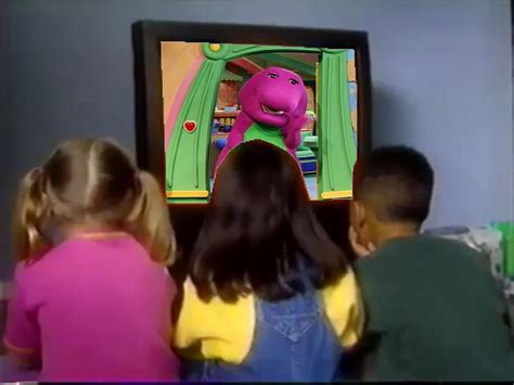 3 Kids Are Watching Barney On Tv By Collegeman1998 On Deviantart