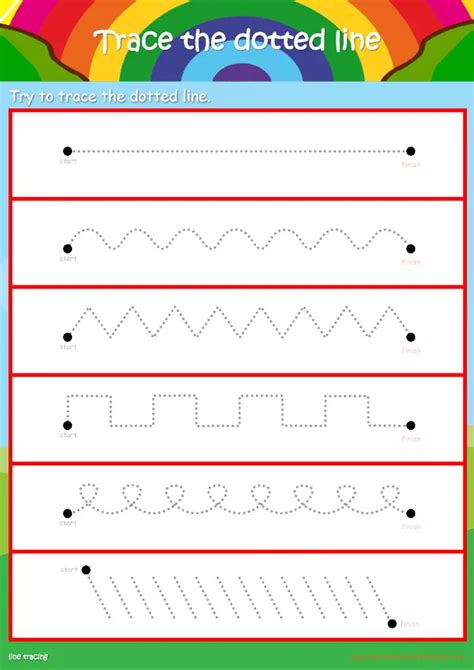 Trace The Dotted Lines Coloring Page Twisty Noodle Pre 44 Off