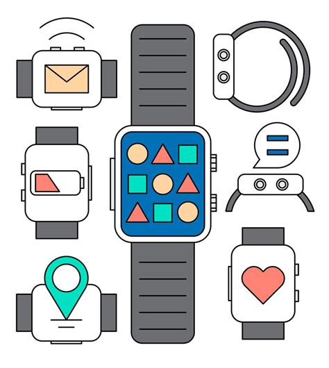 Linear Smart Watch Icons 170753 Vector Art At Vecteezy