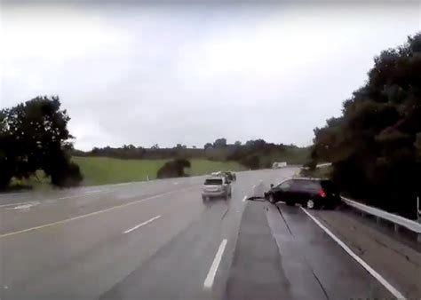 Quick Thinking Trucker Saves Sliding Motorist In Dash Cam Clip