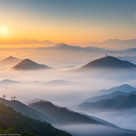 Premium Ai Image Seoraksan Mountains Is Covered By Morning Fog