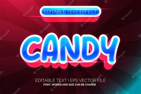 Premium Vector Cotton Candy Food Text Effect