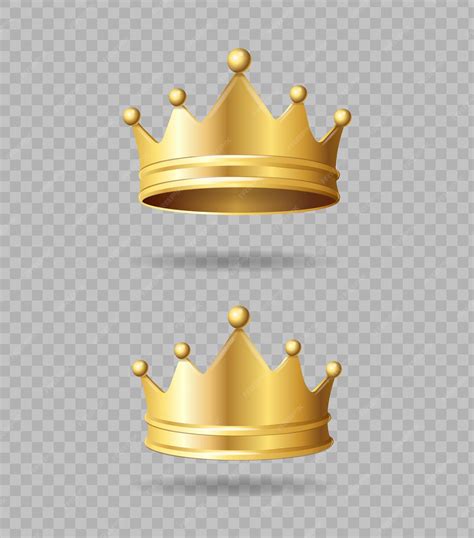 Premium Vector Realistic Detailed 3d Golden Crown Set On A