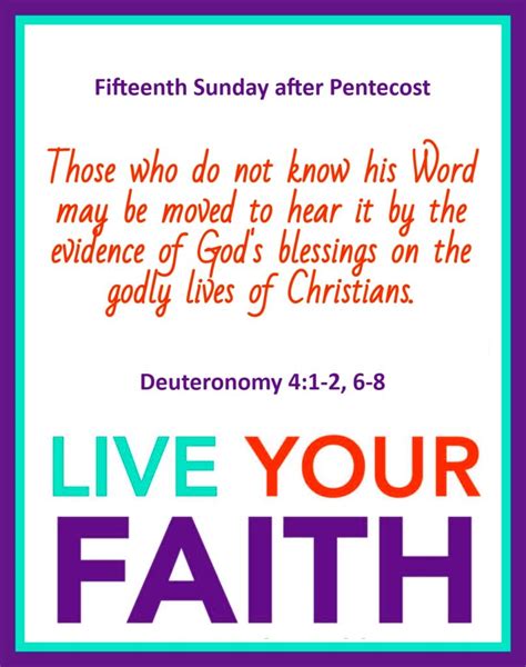 Fifteenth Sunday After Pentecost Godly Life Faith Bulletin Cover