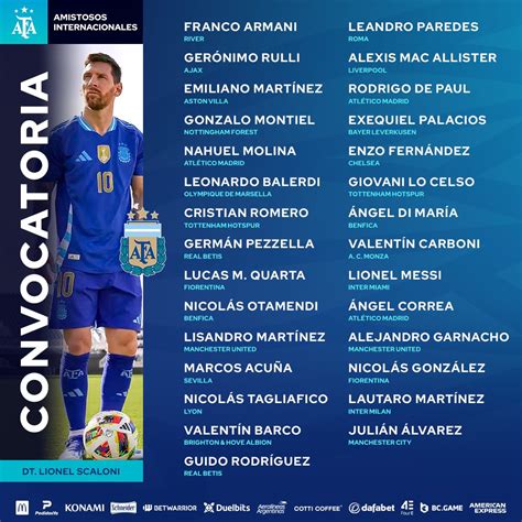 Copa America La Liste De Largentine Avec Messi Balerdi Et