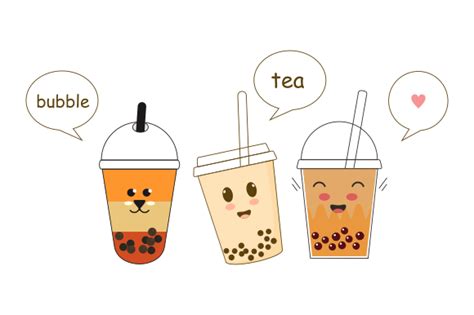 Cute Boba Milk Tea Cartoon Characters Graphic By Deemka Studio