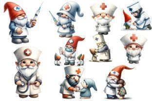 Gnome Nurse Sublimation Clipart Graphic By Watercolorarch Creative