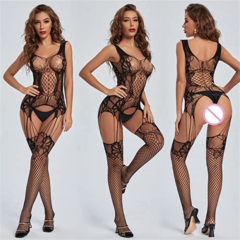 Collants Sexy Pour Femmes Lingerie Noir Intimes Entrejambe Ouvert